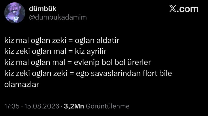 Sizce ilişkilerde sorun gerçekten zeka farkı mı, yoksa ego mu?