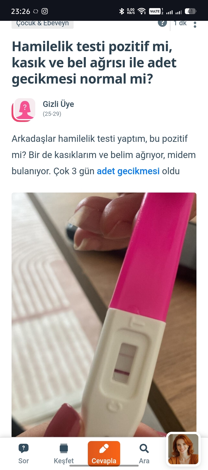Hamile testi hakkında sorum var?