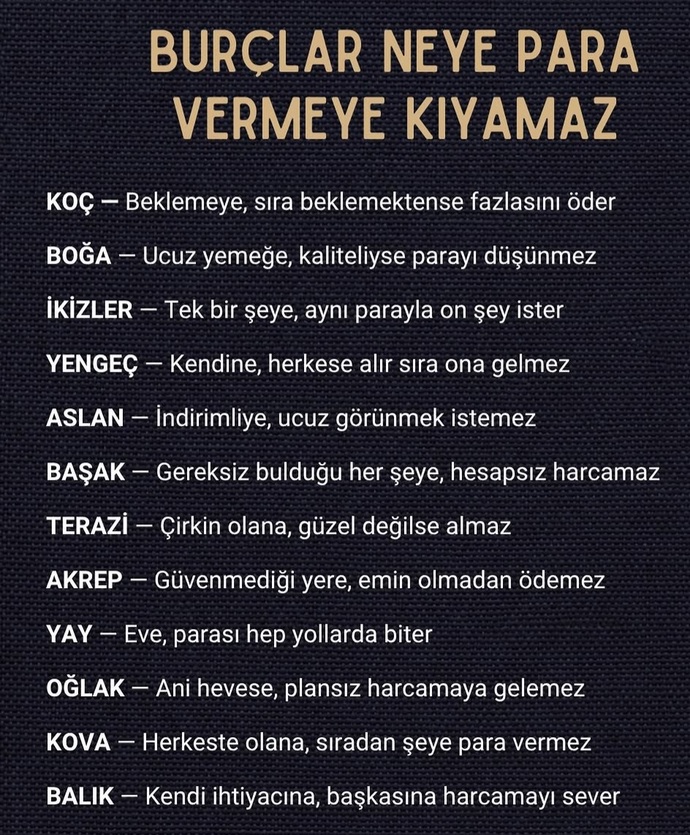 Burçlar neye para vermeye kıyamaz 🙄?