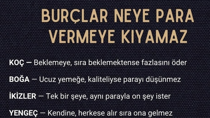 Burçlar neye para vermeye kıyamaz 🙄?