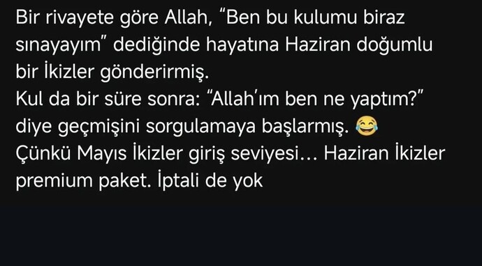 Haziran doğumlu ikizler burçlulara ne diyorsunuz?