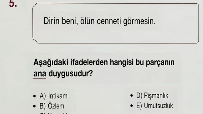Bu sorunun cevabı sizce ne çıkar, tahmininiz nedir?
