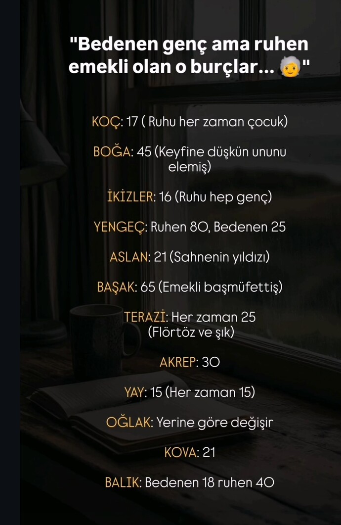 Burcuna göre ruhen kaç yaşındasın🧐?