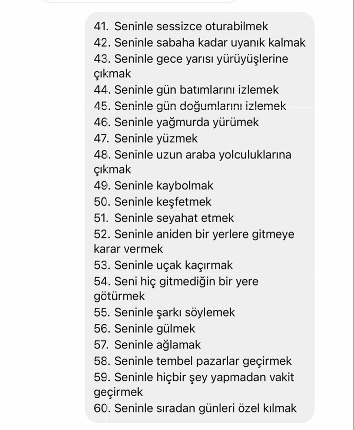 Sevdiğiniz insanla neler yapmak isterdiniz?