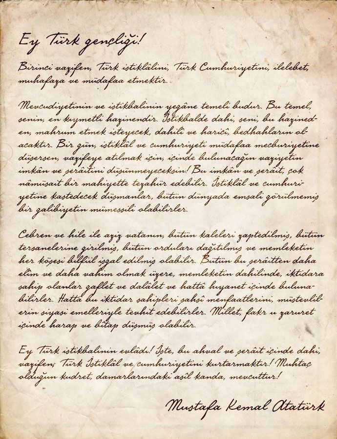 Gençliğe Hitabe’nin günümüzde hâlâ geçerli olduğunu düşünüyor musunuz?