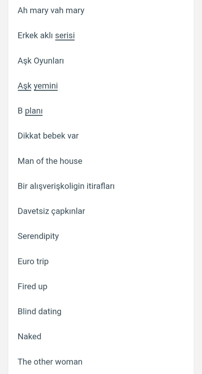 En iyi romantik komedi film önerileriniz neler, romcom listesi yapar mısınız?