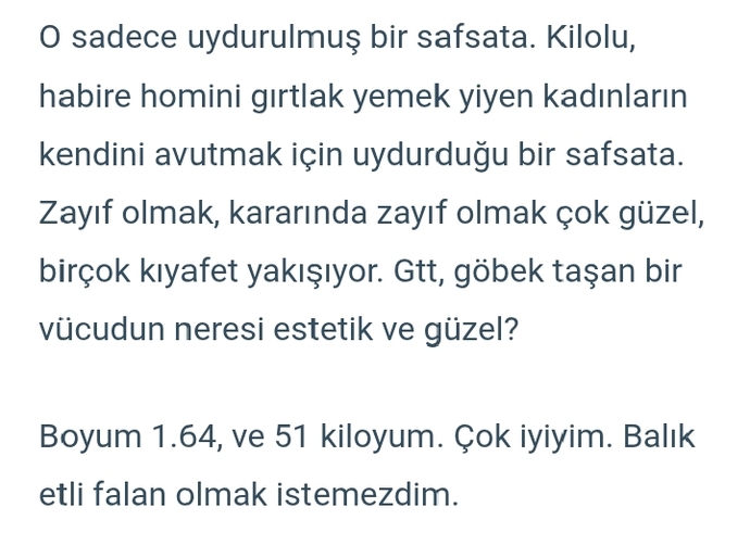 Kilolu kadınlar ve kendini avutmaları?