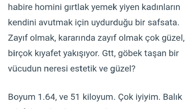 Kilolu kadınlar ve kendini avutmaları?