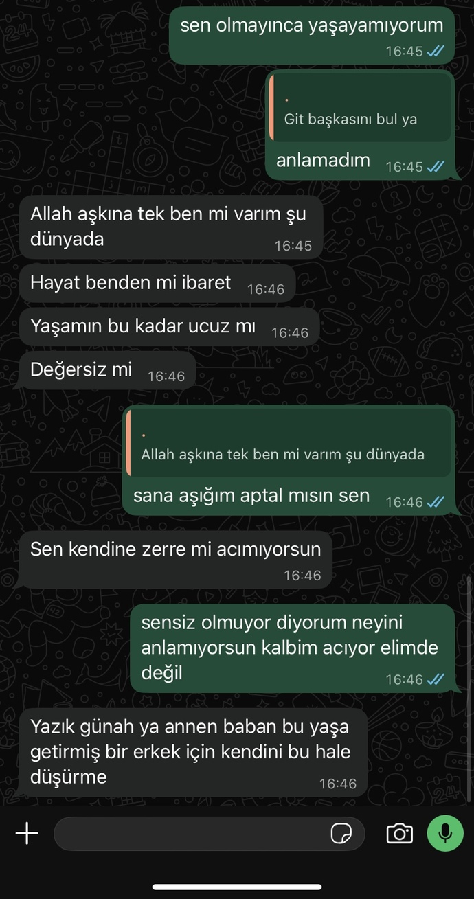 2 ay once biten 1.5 yillik iliski yorum sizin?
