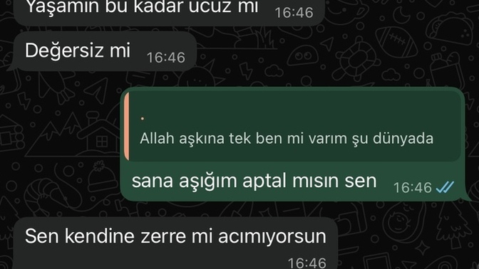2 ay once biten 1.5 yillik iliski yorum sizin?