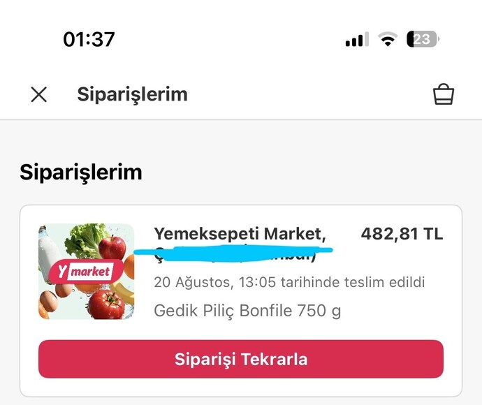 En son ne siparişi verdiniz?