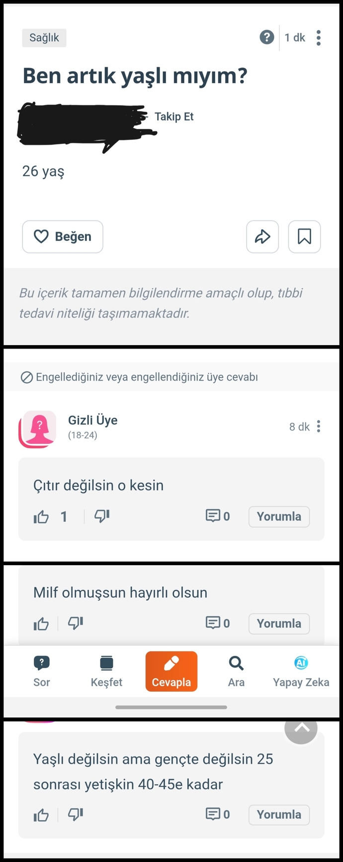 20 lı yaşların sonuna bile yaşlı diyenler neyin kafası bu?