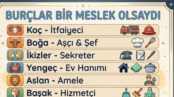 Burçlar bir meslek olsaydı hangi meslek olurdu?