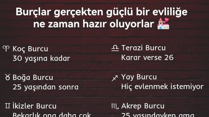 Burcuna göre evliliğe kaç yaşında hazır oluyormuşsun🧐?