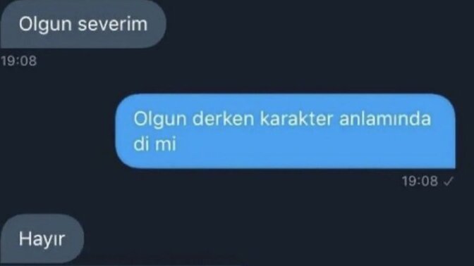 Olgun bir insan olduğunuzu düşünüyor musunuz?