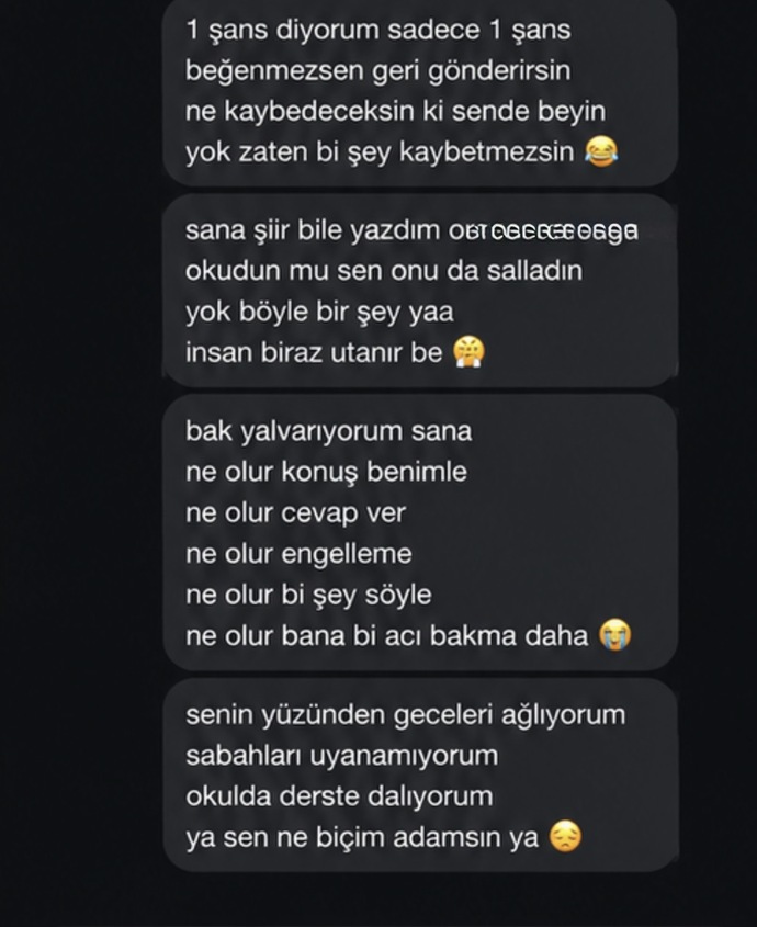 Sizce reddeden erkek neden engelliyor ve yazıklarımı görüyor mudur 😭?