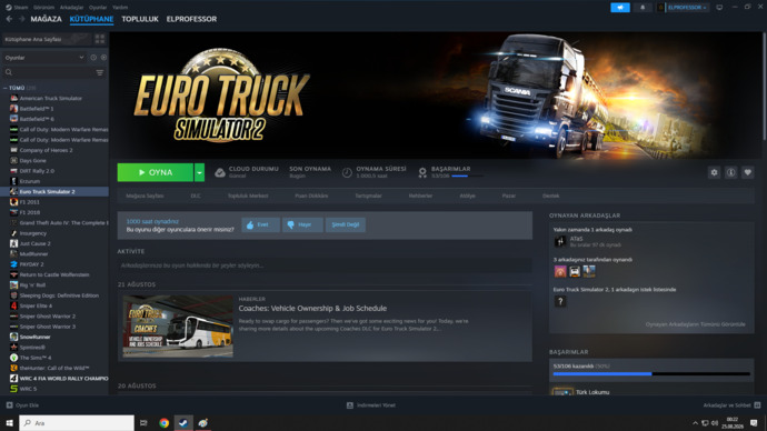 Steam’de bir oyuna en fazla kaç saat gömdünüz, benim 1000 saati geçti acaba normal mi?