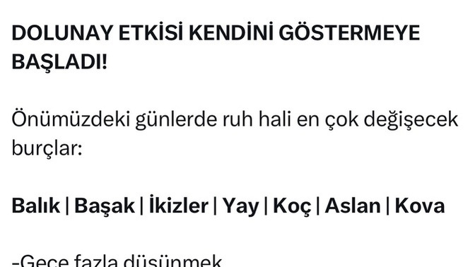 Dolunay Etkisini Hissetmeye başladınız mı?