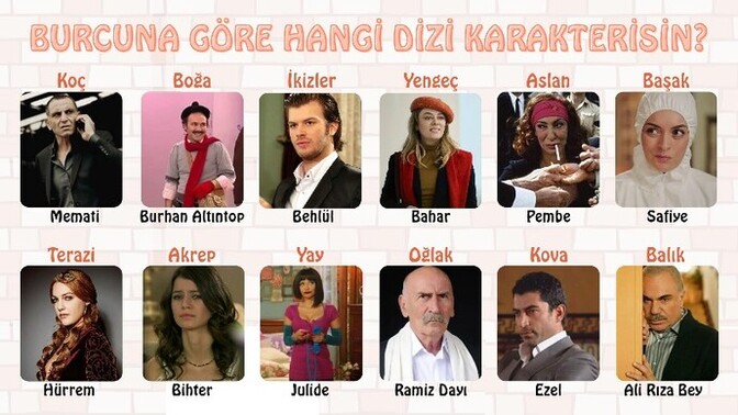 Burcuna göre hangi dizi karakterisin?