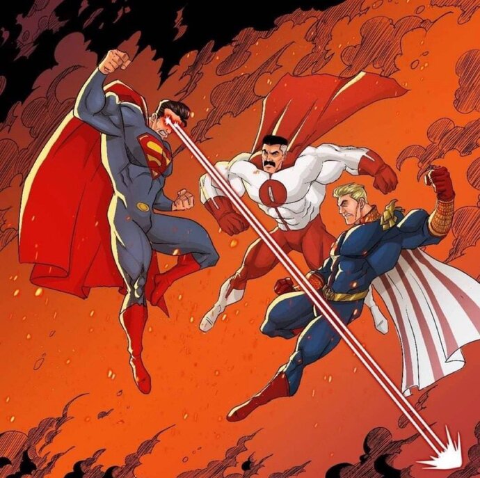 Superman vs Omni Man vs Homelander! Sizce bu üçlü kapışmada kazanan hangisi olur?