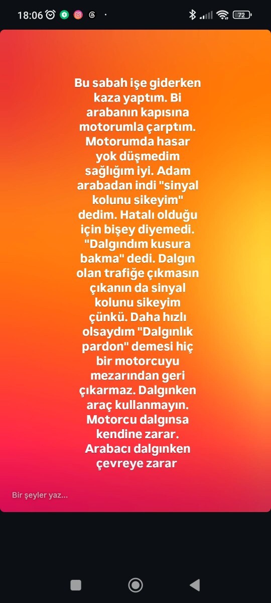 Hiç trafik kazası yaptınız mı?