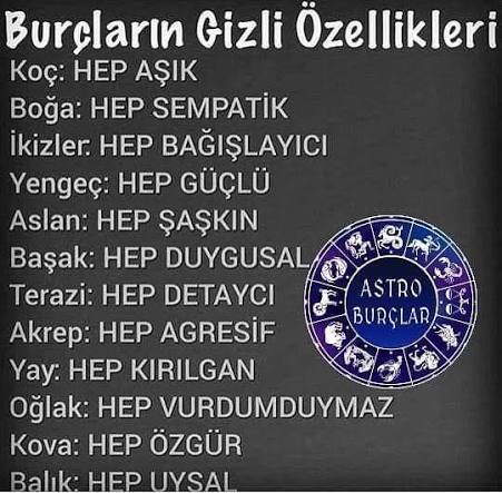 Burcunun gizli bir özelliğini itiraf et bakalım? Herkesin bilmediği ama sende kesin olan ne 👀?