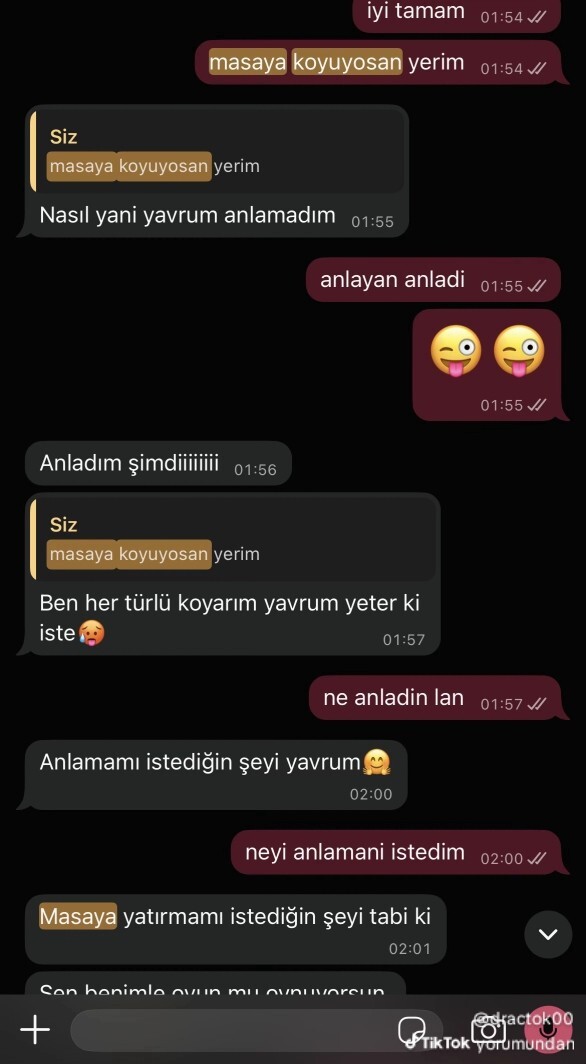 Sizinde böyle mesajlaşmalarınız oluyo mu?