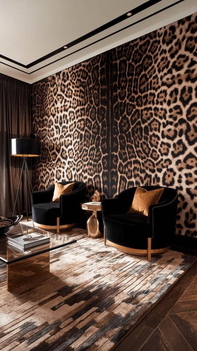 Evinizde leoparlı duvar kağıdı kullanır mısınız?