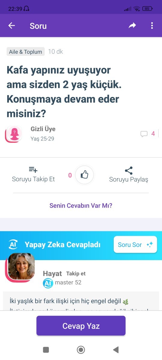 Siz de sadece işinize gelen cevaplar almak için mi soru soruyorsunuz?