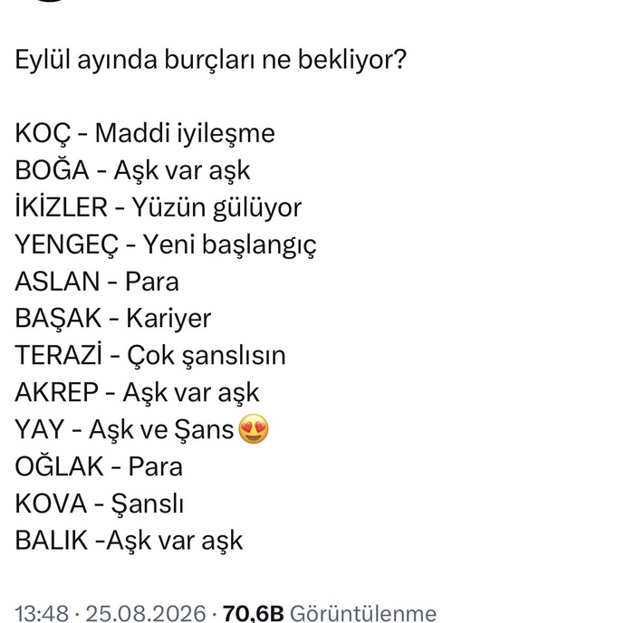 Eylül ayında burçları ne bekliyor?
