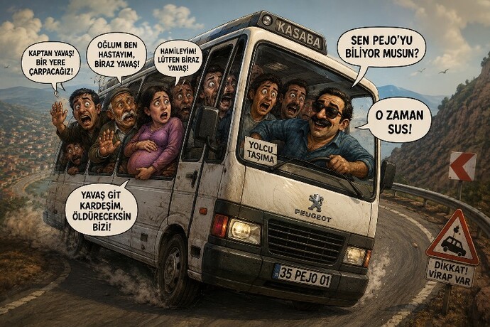 Sizce bizim de durumumuz bu pejo fıkrasındaki gibi kör gidişat mı?