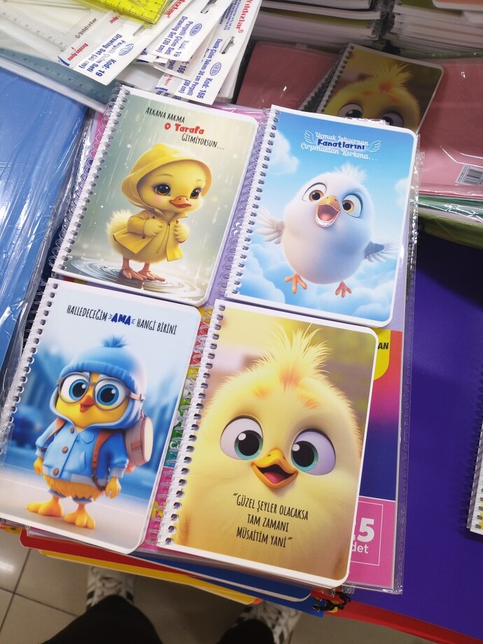Markette gördüğüm defterler çok güzel ve çok tatlı değil mi sizce de?