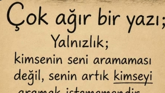 Yalnızlık.. nedir senin için?