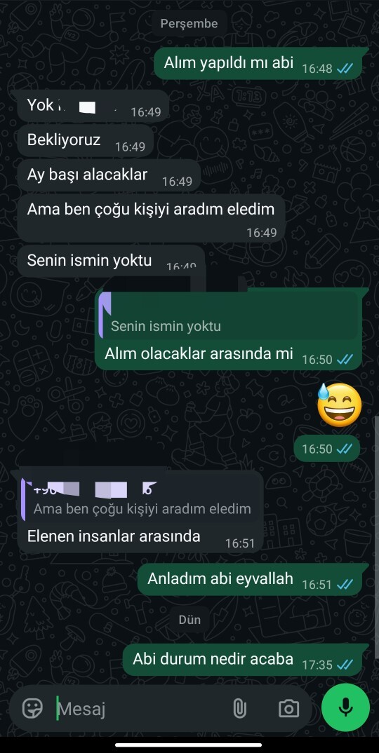 Bu işe alınmayacağım anlamına mı geliyor?