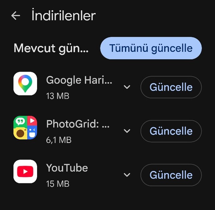 Telefonunuz da uygulamalari güncelliyor musunuz?