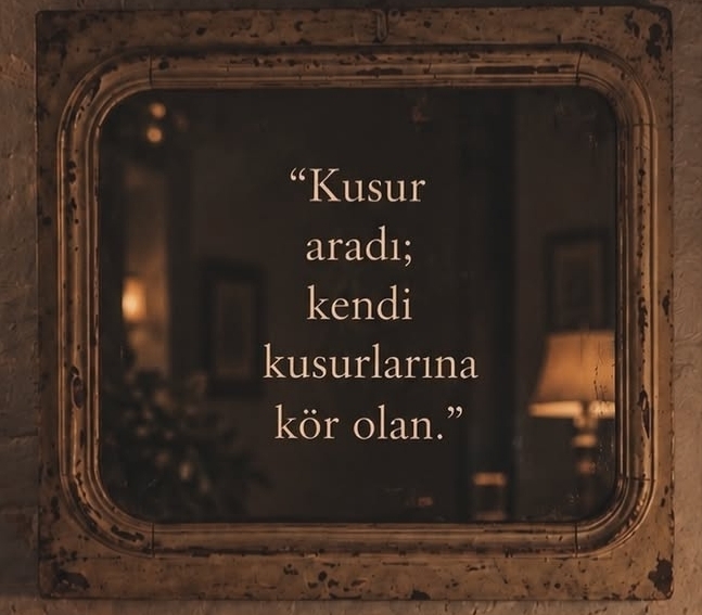 Kendi kusurlarımızı görüp düzeltmek yerine neden başkalarında kusur ararız ki?