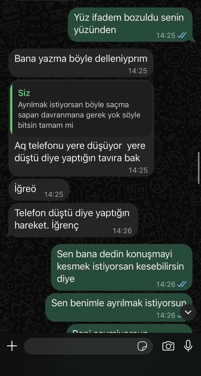 Sizce bana karşı çok kaba değil mi?