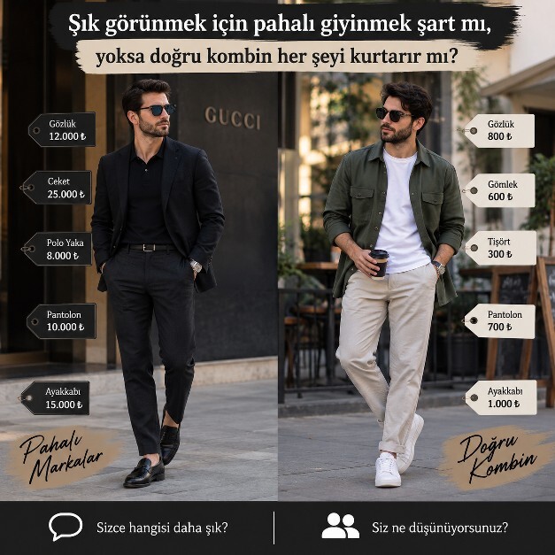 Şık görünmek için pahalı giyinmek şart mı, yoksa doğru kombin her şeyi kurtarır mı?