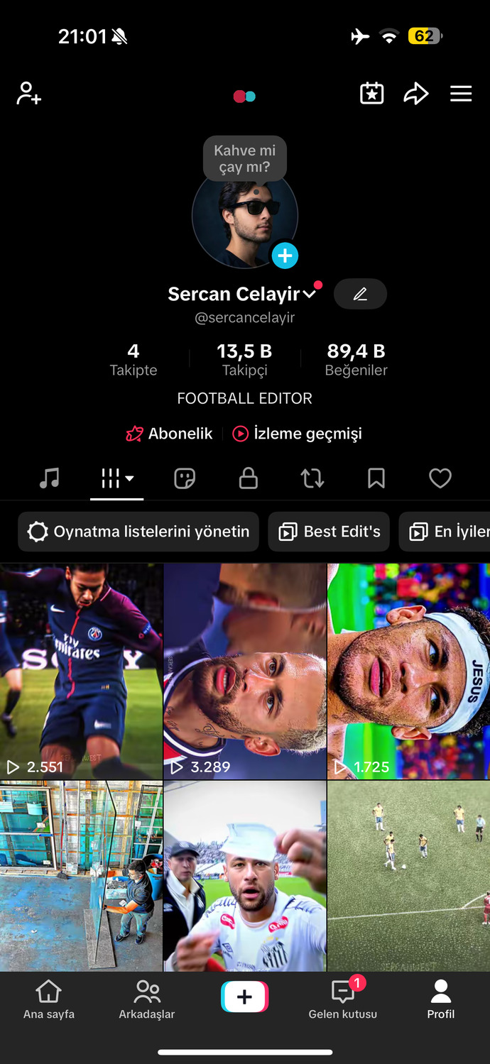 TikTokta Futbolcu Editleri Yapıyorum aklınızda olan sorularınızı alabilirim?