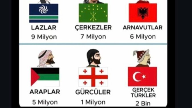 Rudaw TV nin paylaştığı Türkiye de sadece 2000 kişi Türk var iddiası doğru mu?