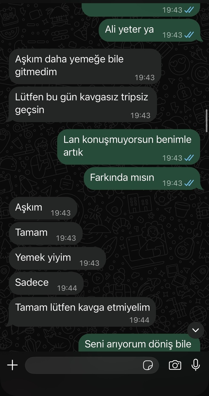 Sizce sevgilimin çok mu üstüne gidiyorum yoksa hakli miyim?