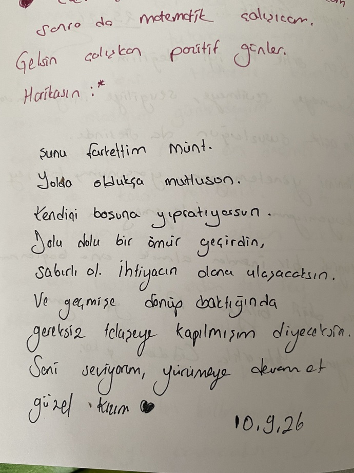 Sakin ol ve gelecekten şimdiki sana bir not bırak?