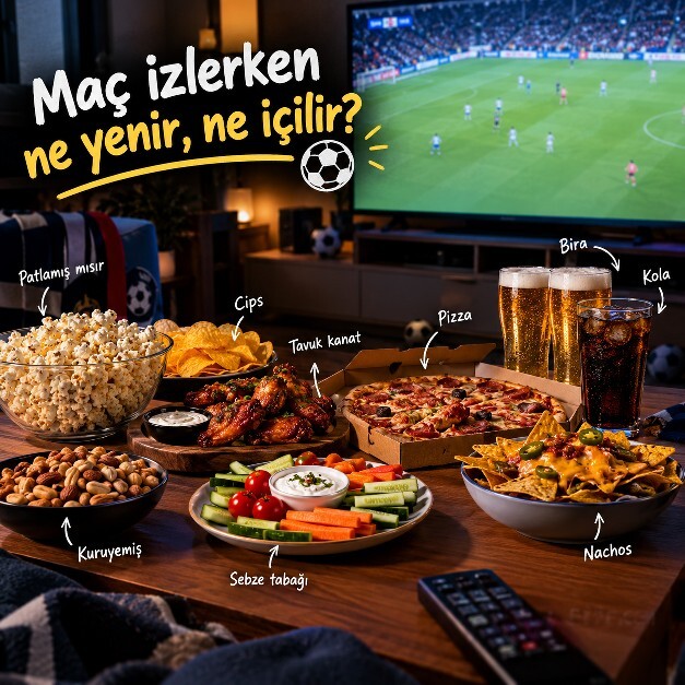 Maç izlerken ne yer, ne içersiniz?