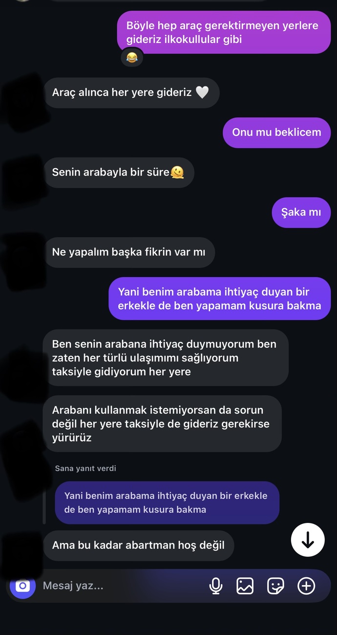 Bu yazışmada sizce ben haklı değil miyim?