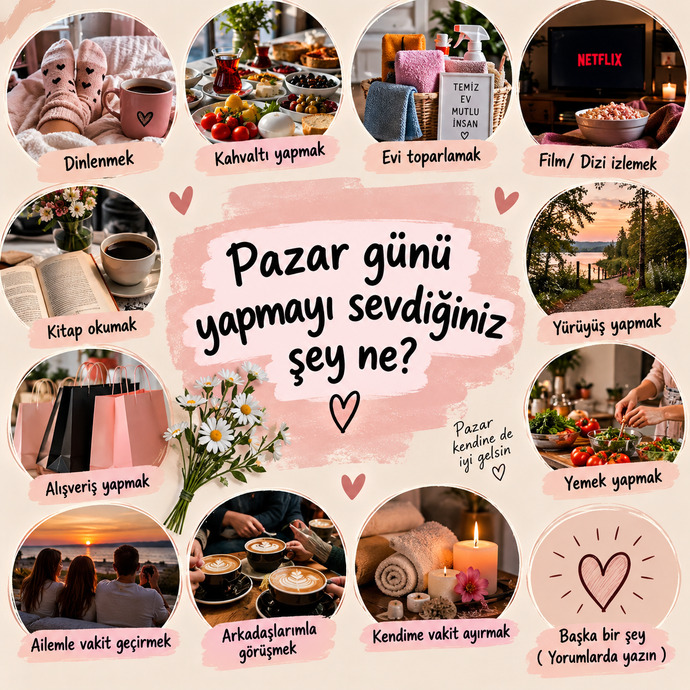 Pazar günü rutinleriniz neler, en çok ne yapmayı seviyorsunuz?