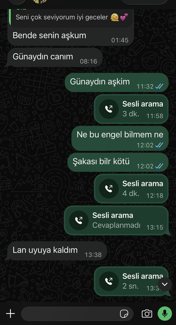 Sevgilim bugün bana karşı çok ilgisiz değil mi sizce?