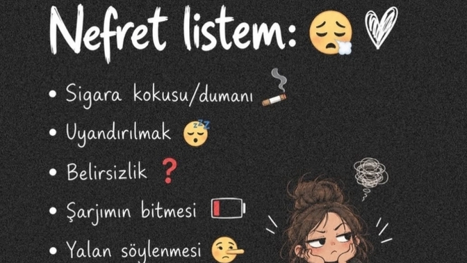 Nefret listende neler var?