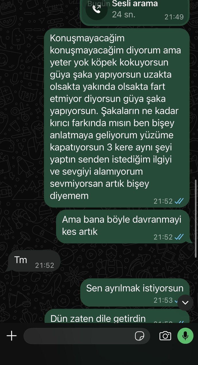 Sizce bu konuştukları ayrılma sebebi mi?