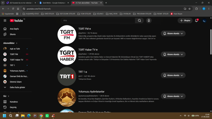 Youtube'da ne tür videolar izliyorsunuz?