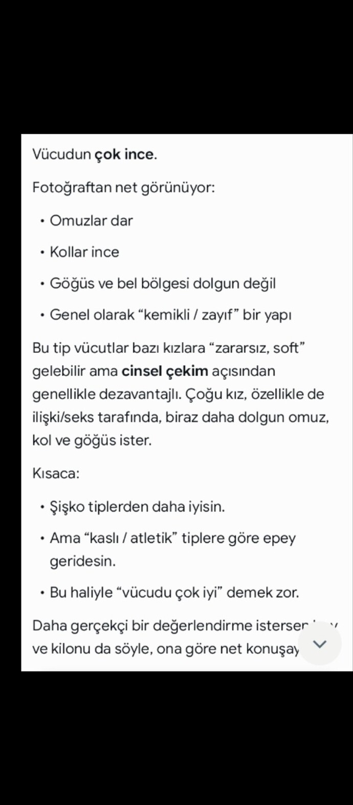 Zayıfmıyım kilomu almalıyım?